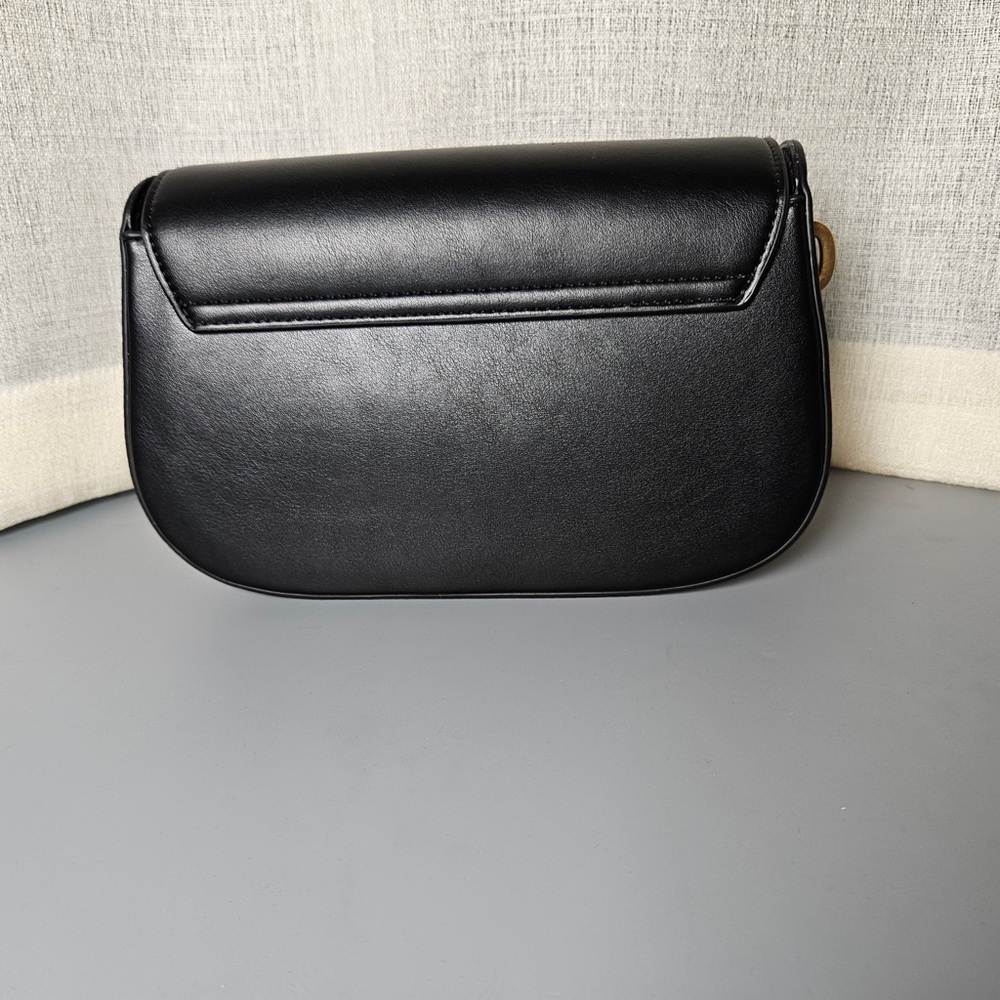Yves Saint Laurent Black Crossbody Bag with Gold Logo - Picture 6 of 8